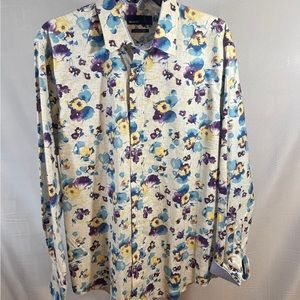 Nwt Quieti mens medium floral long sleeve casual shirt